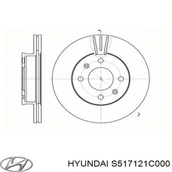 S517121C000 Hyundai/Kia диск гальмівний передній