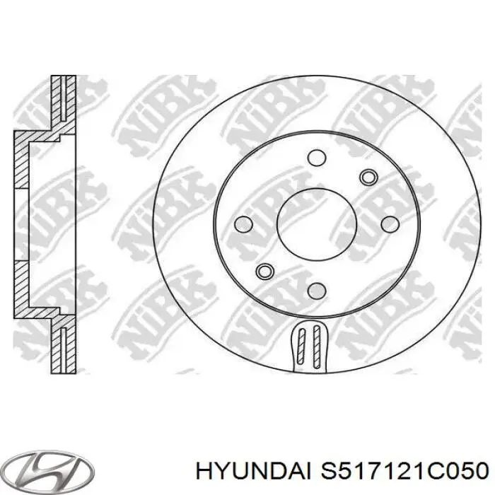 Диск переднього гальма Hyundai/Kia S517121C050 ціна, від 27.79 USD
