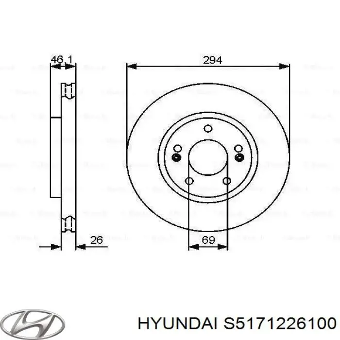 Купити S5171226100 Hyundai/Kia Ротор гальмівний