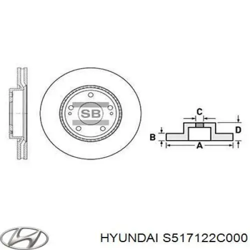 S517122C000 Hyundai/Kia Гальмо дискове переднє