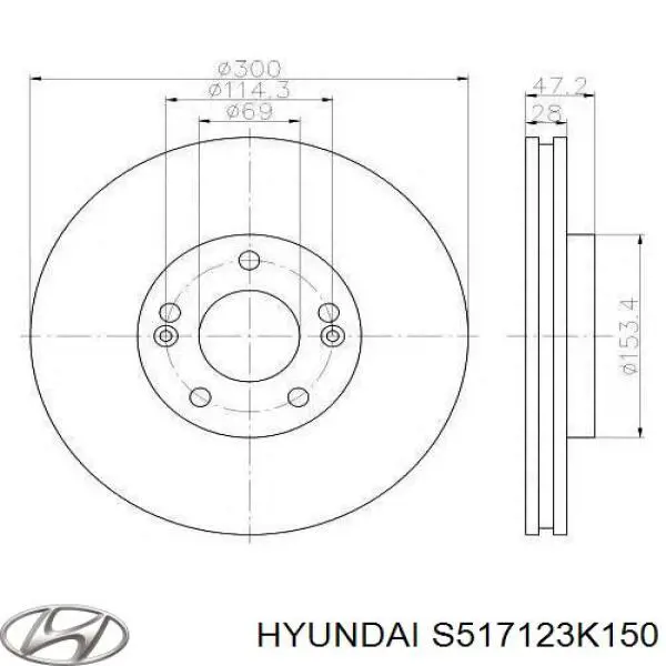 Купити S517123K150 Hyundai/Kia Ротор гальмівний