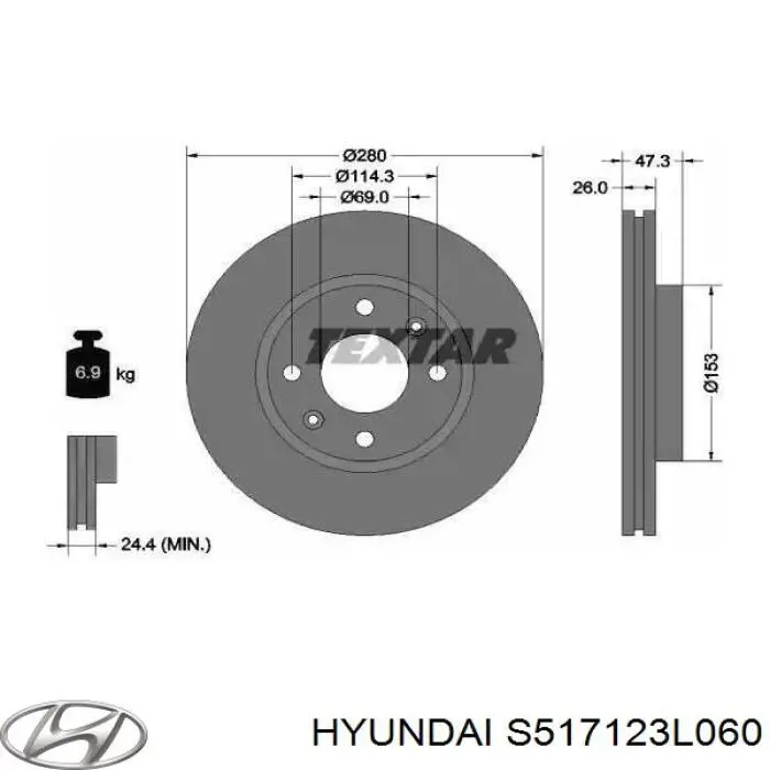 Купити S517123L060 Hyundai/Kia Ротор гальмівний