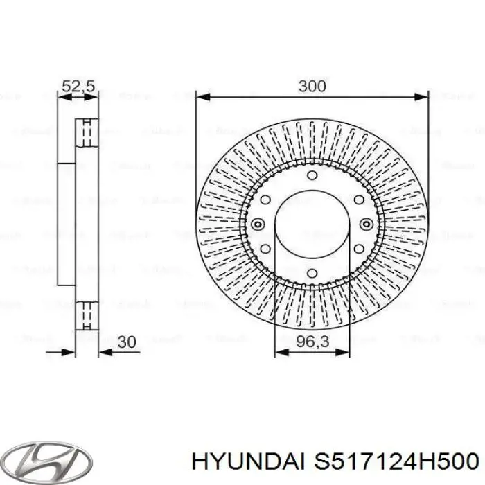Гальмівні диски передні S517124H500 Hyundai/Kia