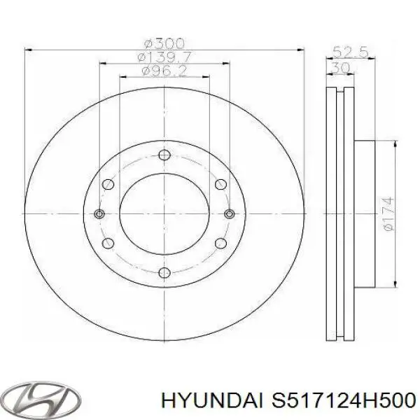 Купити S517124H500 Hyundai/Kia Ротор гальмівний
