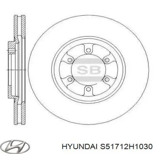 S51712H1030 Hyundai/Kia Гальмо дискове переднє