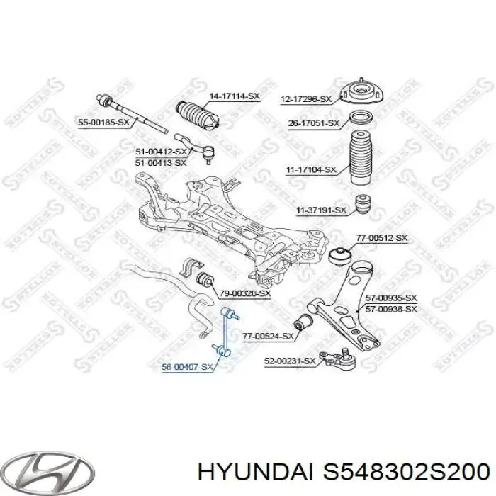 Амортизаційна стійка Hyundai/Kia S548302S200 ціна, від 12.08 USD