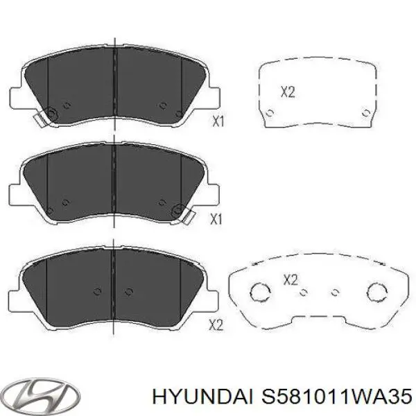 S581011WA35 Hyundai/Kia колодки гальмівні передні, дискові