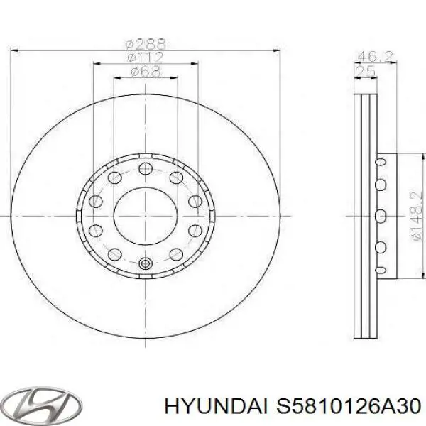 Купити S5810126A30 Hyundai/Kia Колодки гальмівні передні, дискові