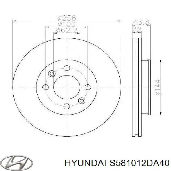 Купити S581012DA40 Hyundai/Kia Колодки гальмівні передні, дискові