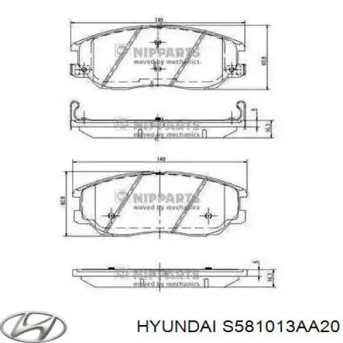 Тормозні колодки Hyundai/Kia S581013AA20