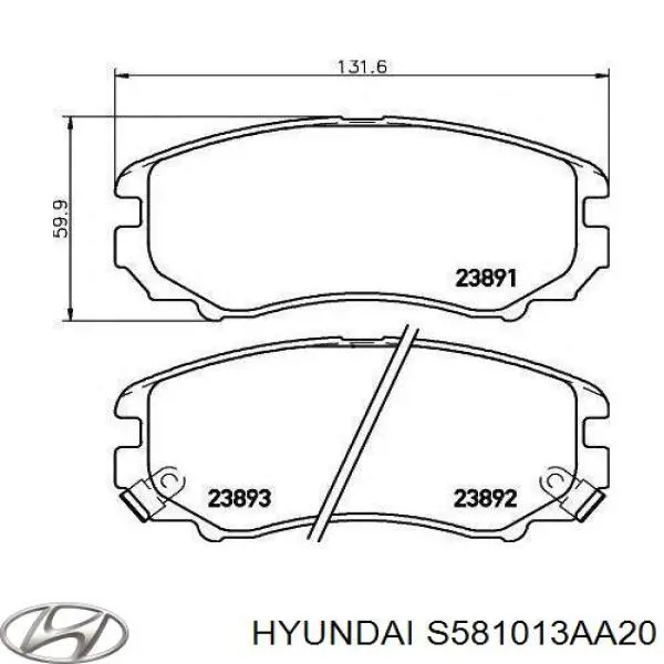 Гальмівні колодки Hyundai/Kia S581013AA20 ціна, від 20.26 USD