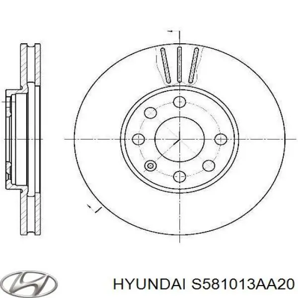 Купити S581013AA20 Hyundai/Kia Колодки гальмівні передні, дискові