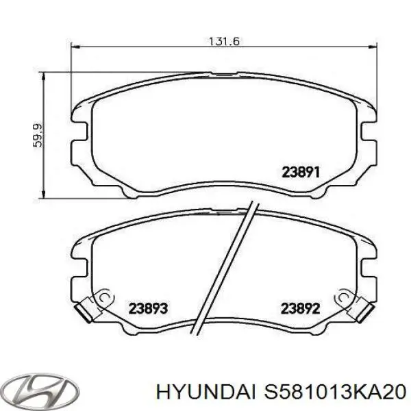 Купити S581013KA20 Hyundai/Kia Колодки гальмівні передні, дискові