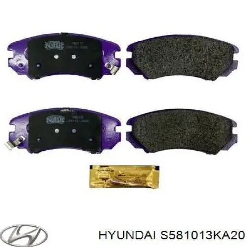 Передні тормозні колодки S581013KA20 Hyundai/Kia