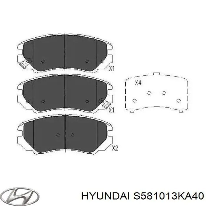 S581013KA40 Hyundai/Kia Передні гальмівні колодки