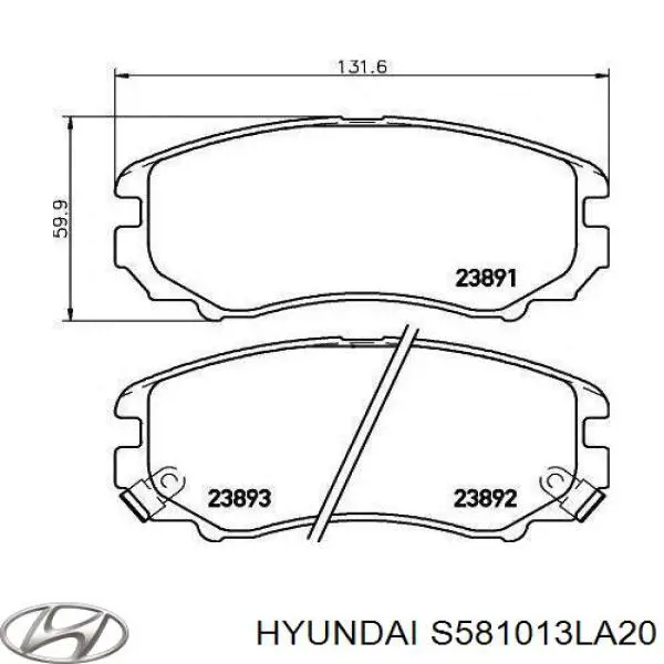 Гальмівні колодки Hyundai/Kia S581013LA20 ціна, від 25.03 USD
