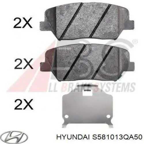 S581013QA50 Hyundai/Kia колодки гальмівні передні, дискові