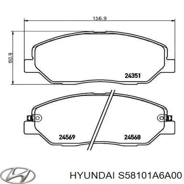 Колодки гальмівні передні, дискові S58101A6A00 Hyundai/Kia