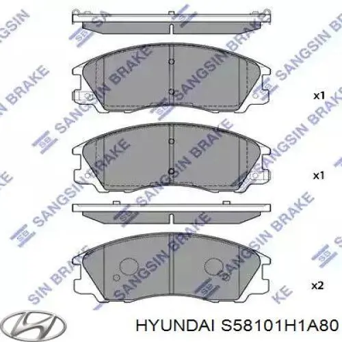 Купити S58101H1A80 Hyundai/Kia Колодки гальмівні передні, дискові