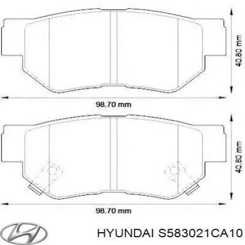 Купити S583021CA10 Hyundai/Kia Задні колодки