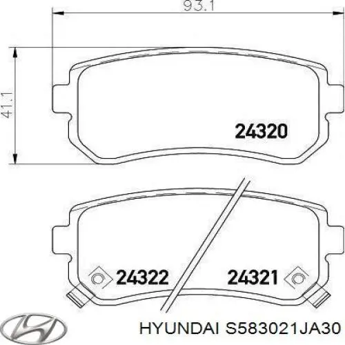 Купити S583021JA30 Hyundai/Kia Задні колодки