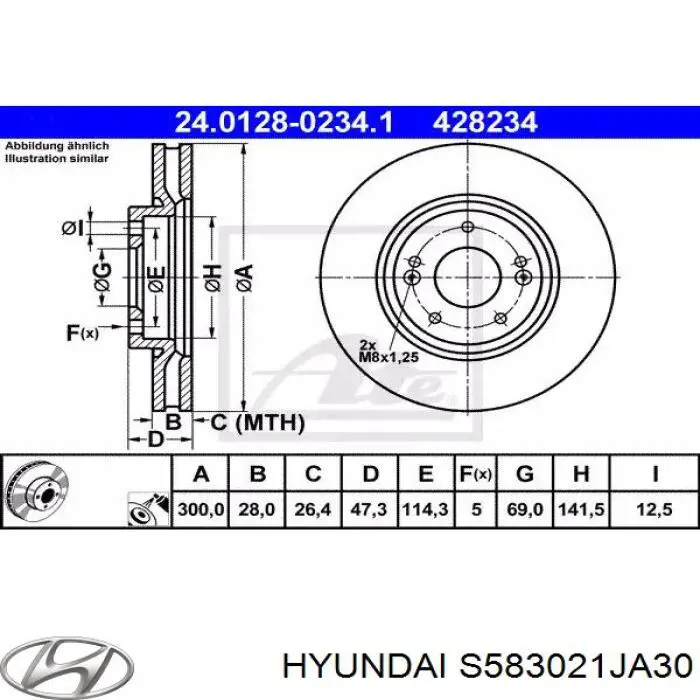 S583021JA30 Hyundai/Kia Колодки гальмівні задні, дискові