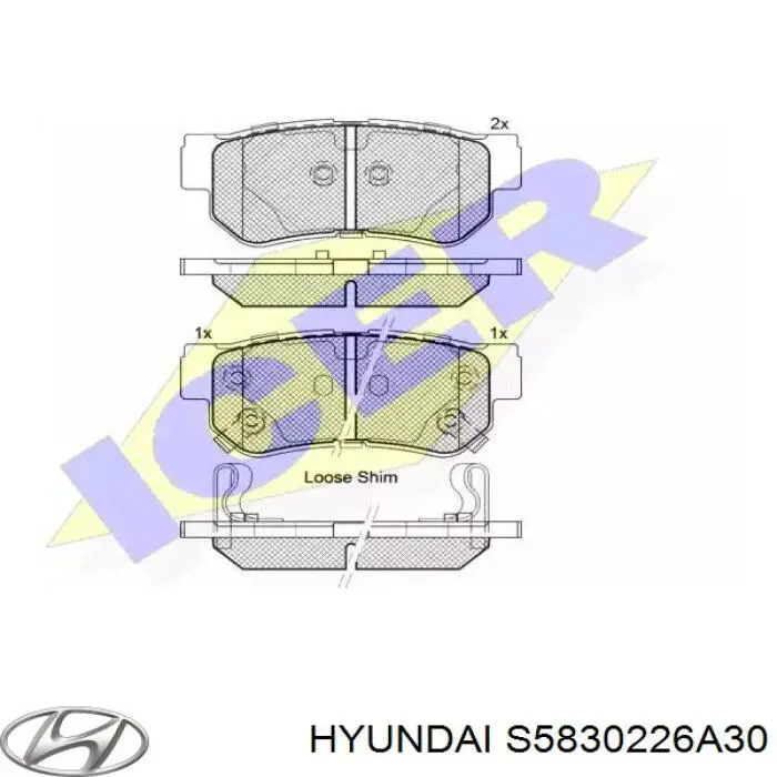 Задні гальмівні колодки S5830226A30 Hyundai/Kia