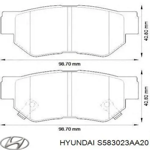 Купити S583023AA20 Hyundai/Kia Задні колодки