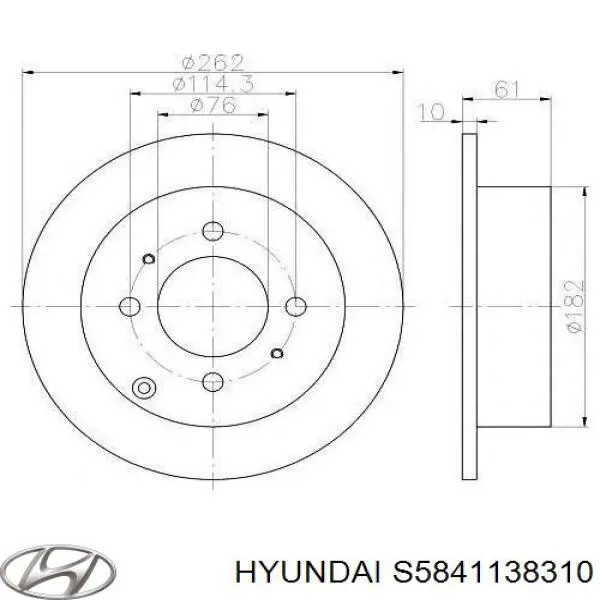 Гальмівні диски S5841138310 Hyundai/Kia