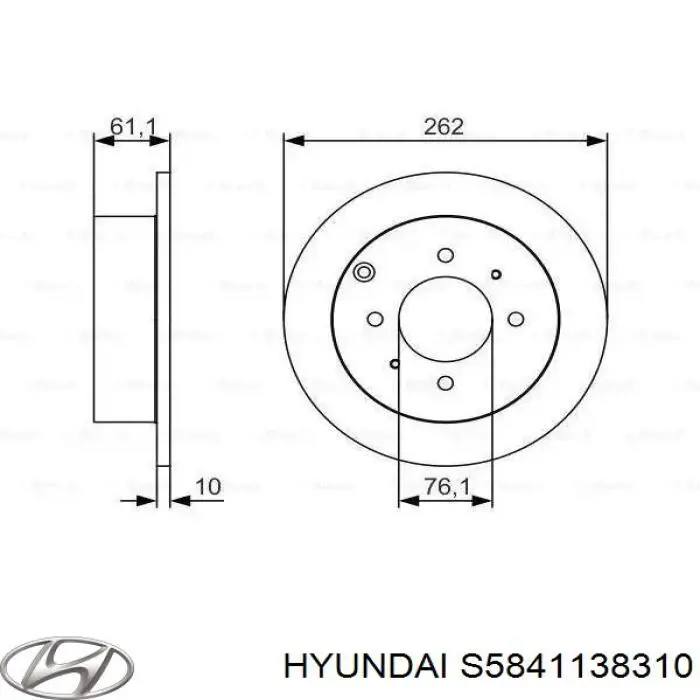 S5841138310 Hyundai/Kia диск гальмівний задній