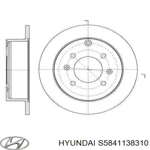 Купити S5841138310 Hyundai/Kia Диск заднього гальма