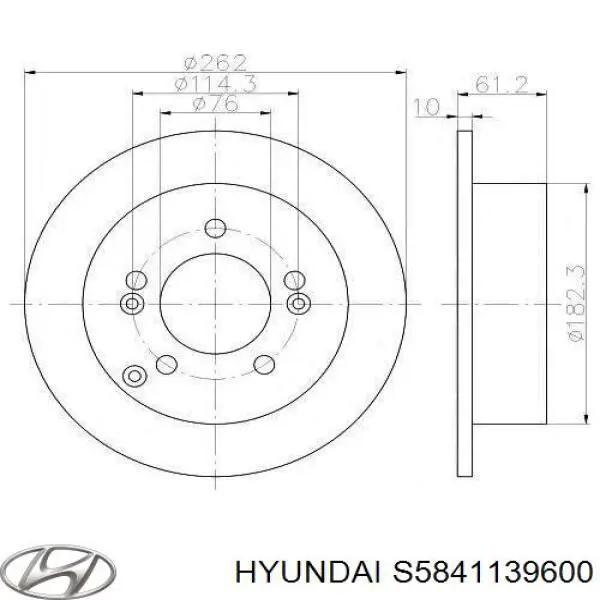 Купити S5841139600 Hyundai/Kia Диск заднього гальма