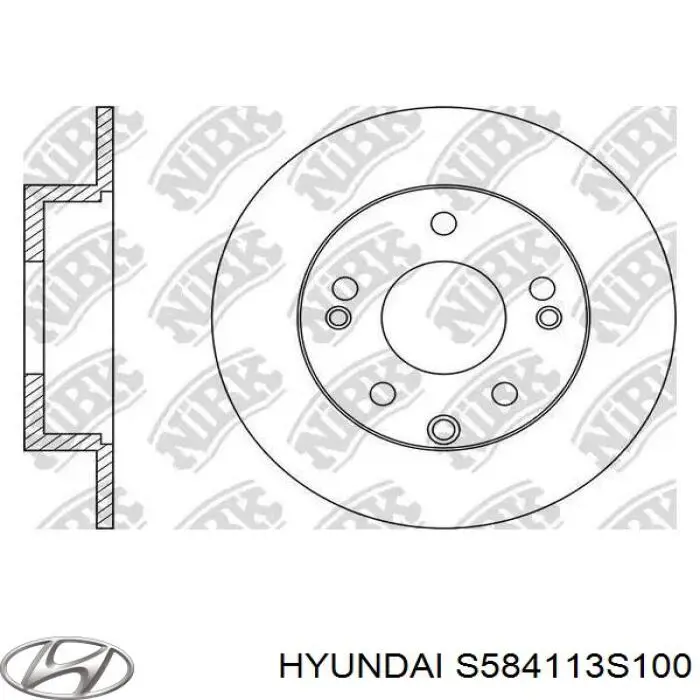 Диск гальмівний задній S584113S100 Hyundai/Kia