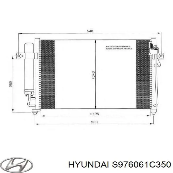 Конденсатор кондиціонера Hyundai/Kia S976061C350 ціна, від 79.70 USD