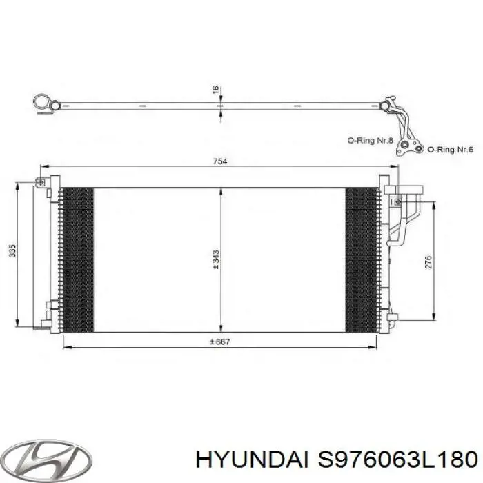 Конденсатор кондиціонера Hyundai/Kia S976063L180 ціна, від 58.13 USD