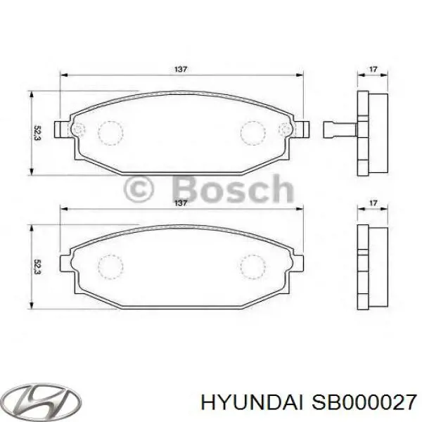 SB000027 Hyundai/Kia Передні гальмівні колодки