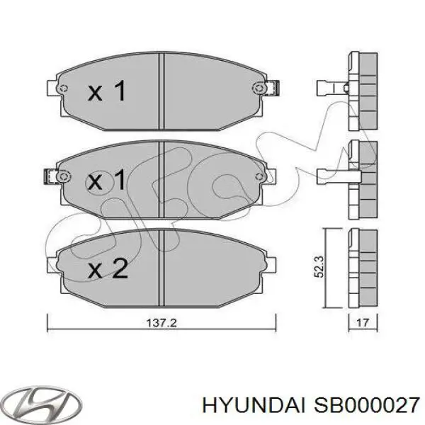 Гальмівні колодки Hyundai/Kia SB000027 ціна, від 25.14 USD