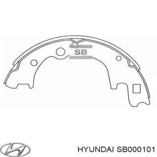 SB000101 Hyundai/Kia Колодки гальмівні задні, барабанні