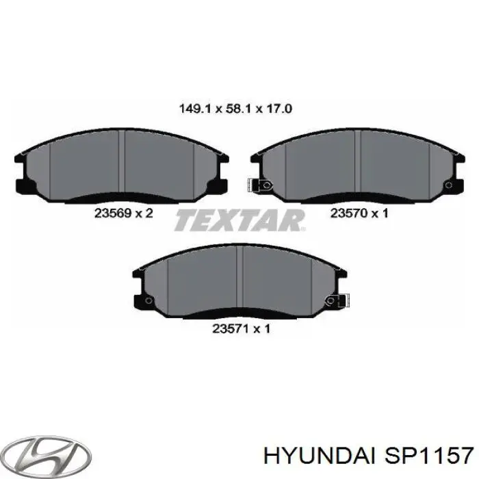 SP1157 Hyundai/Kia колодки гальмівні передні, дискові