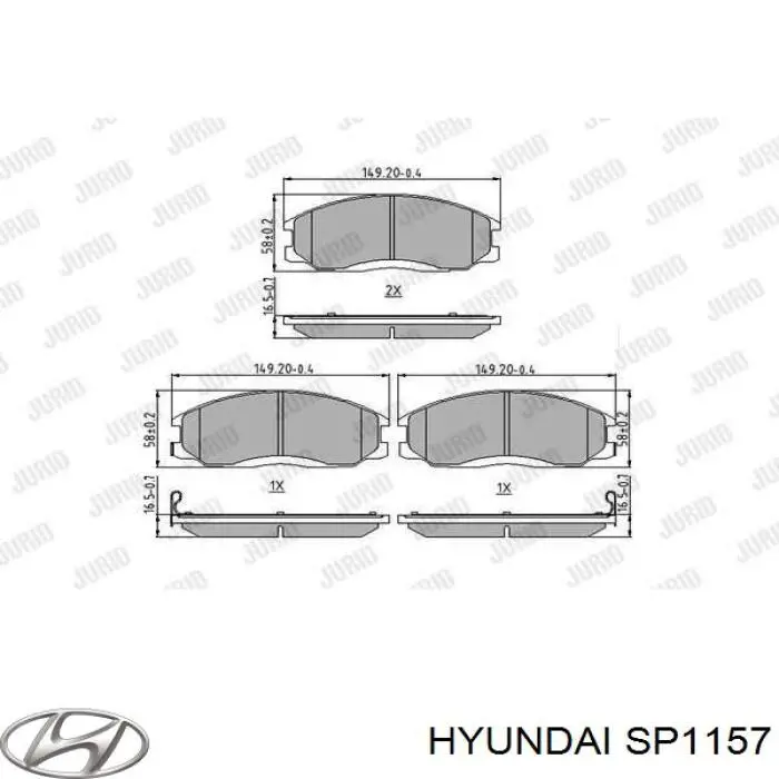 SP1157 Hyundai/Kia Передні гальмівні колодки