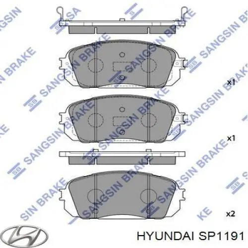 Купити SP1191 Hyundai/Kia Колодки гальмівні передні, дискові