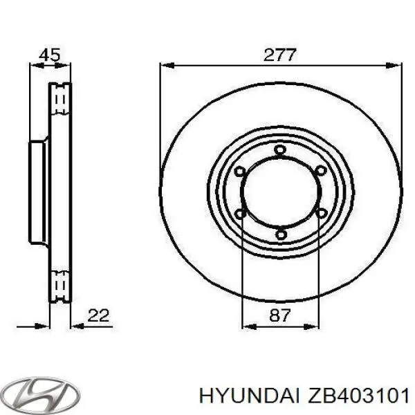 ZB403101 Hyundai/Kia Гальмо дискове переднє
