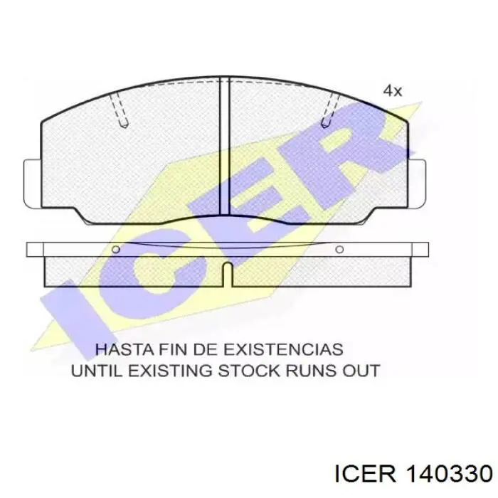 Колодки гальмівні передні, дискові 140330 Icer