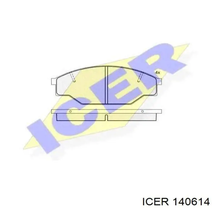 Колодки гальмівні передні, дискові 140614 Icer