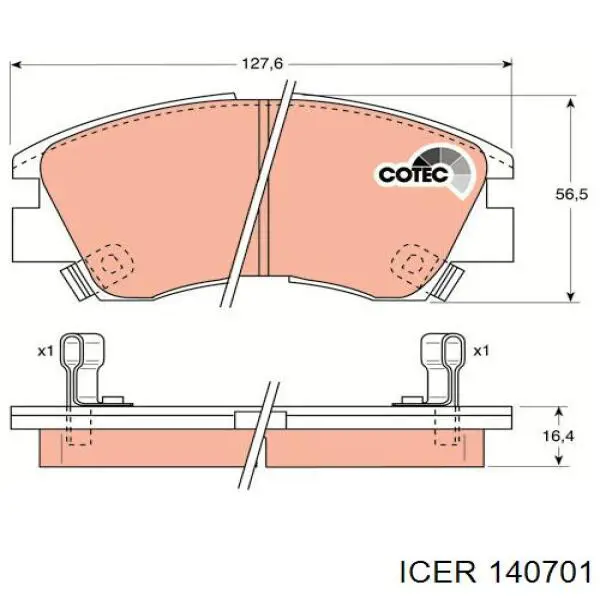 Гальмівні колодки Icer 140701 ціна, від 15.20 USD