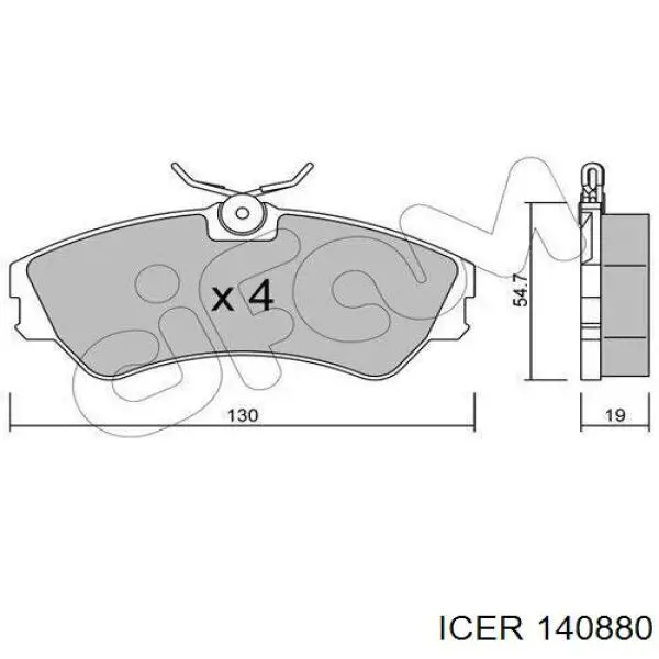 Гальмівні колодки Icer 140880 ціна, від 18.11 USD