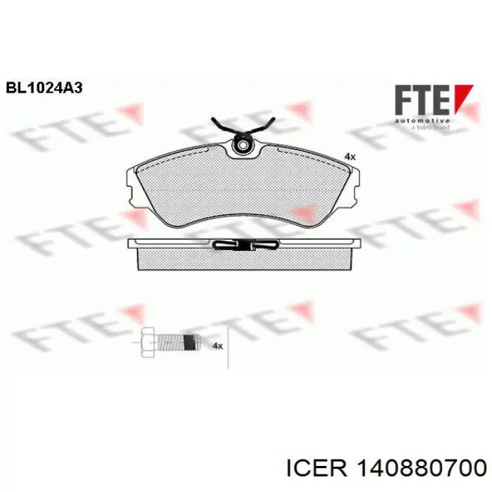 Гальмівні колодки Icer 140880700 ціна, від 19.42 USD