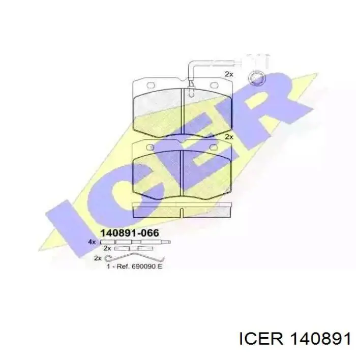 Передні тормозні колодки 140891 Icer