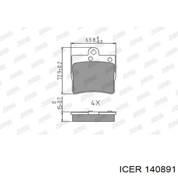 Гальмівні колодки Icer 140891 ціна, від 16.56 USD