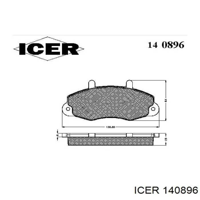 Передні тормозні колодки 140896 Icer